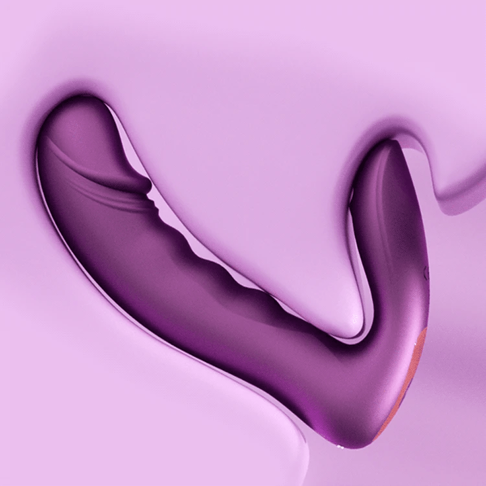 Honey Play Box Rora 2 App-Controlled G-Spot and Clitoral Vibrator: rendering showing a cross-section of a soft substance illustrating anatomical placement