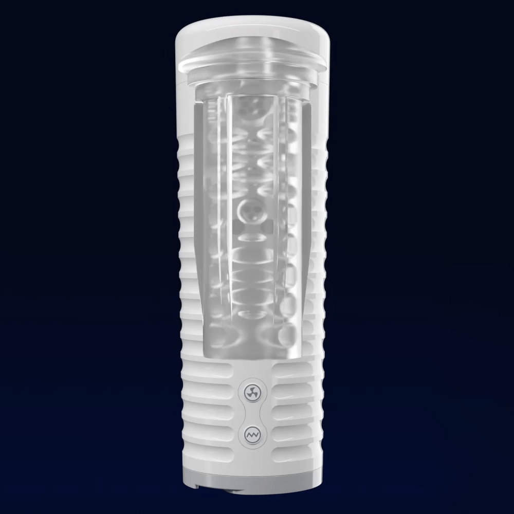 Photo of Lovense Max 2 Interactive App-Controlled Motorized Male Masturbator on a dark blue background