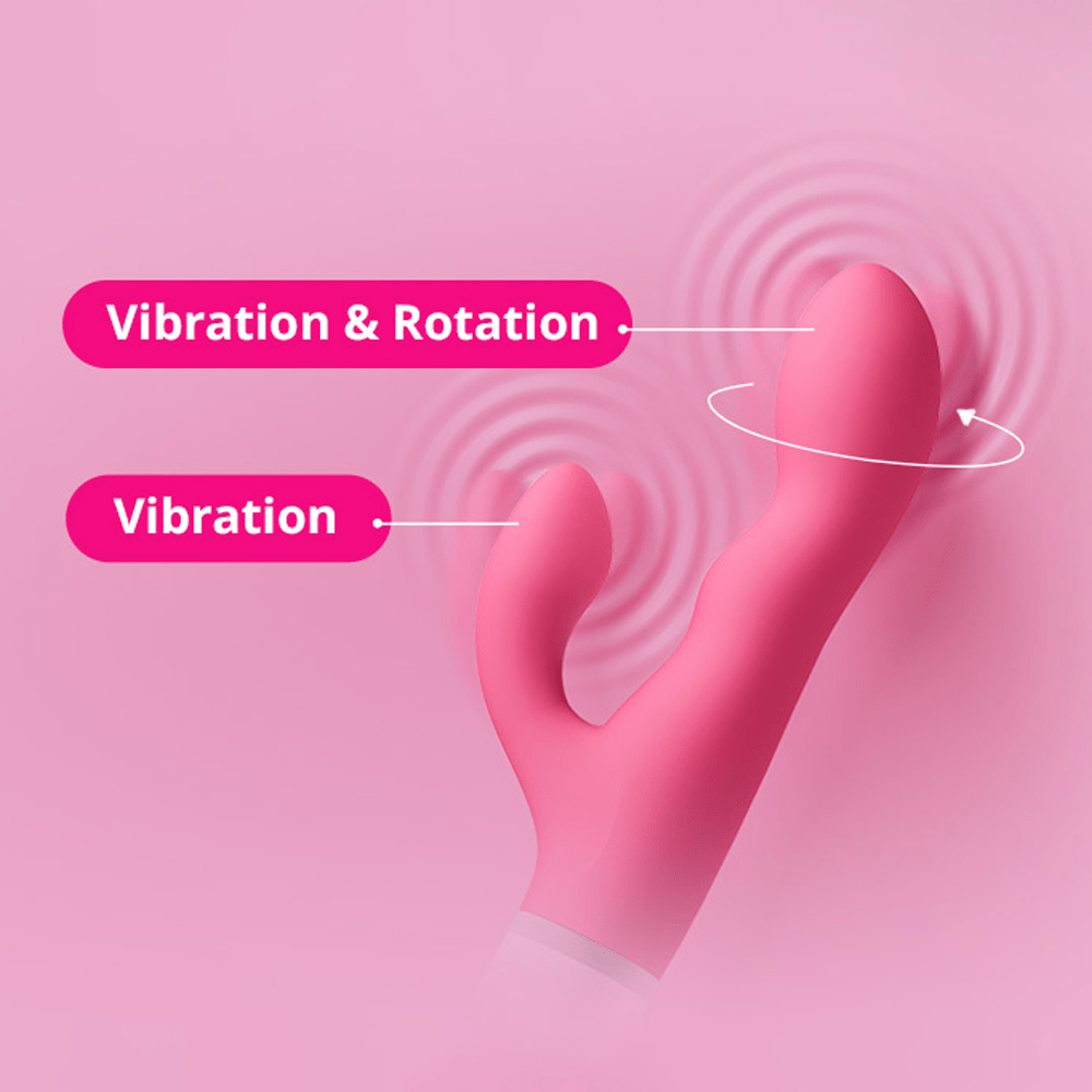 Lovense Nora App-Controlled Rabbit Vibrator features: vibration and rotation