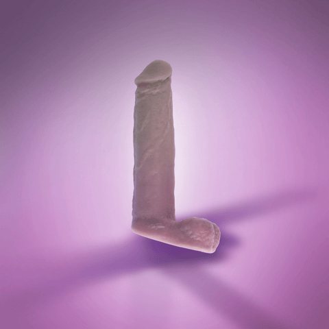 COCK AND BALLS - WHITE - 8"