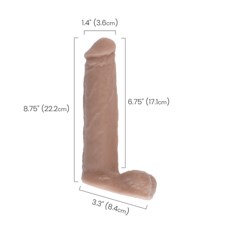 COCK AND BALLS - WHITE - 8"