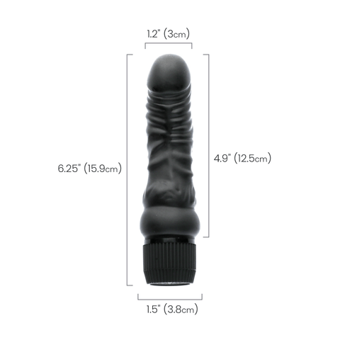 BLACK VELVET 6.25" VEINED DONG