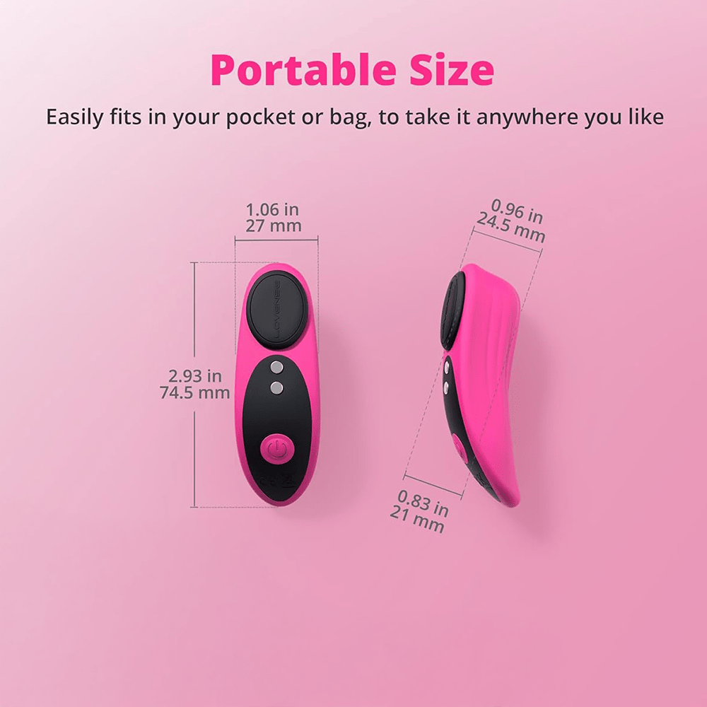 Lovense Ferri app-connected magnetic vibrating panty vibrator dimensions/measurements