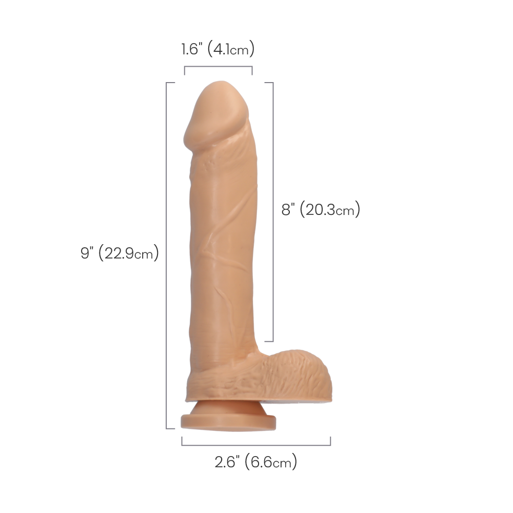 BALLS AND SUCTION CUP - FLESH - 8"