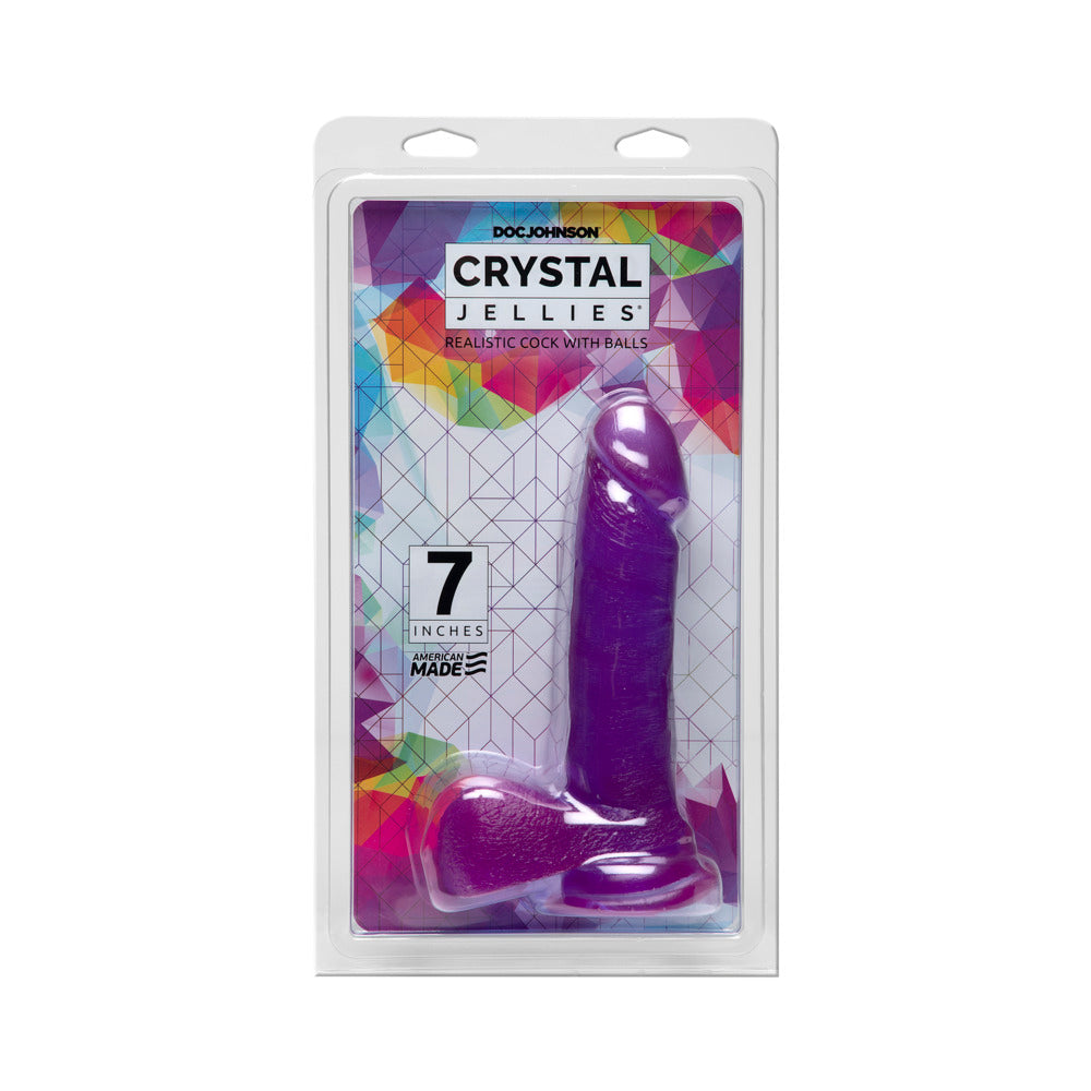7\" REALISTIC COCK WITH BALLS - PURPLE