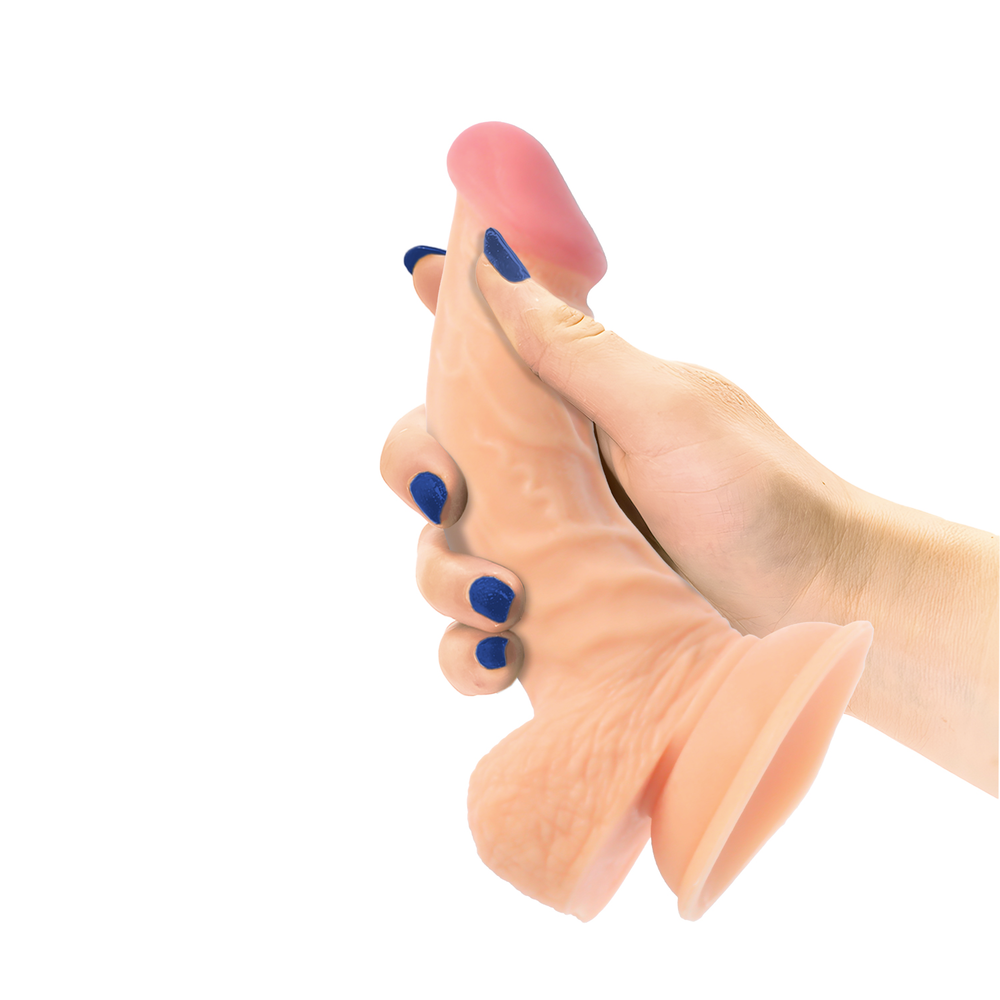 DONG W/ BALLS & SUCTION CUP - FLESH - 5"