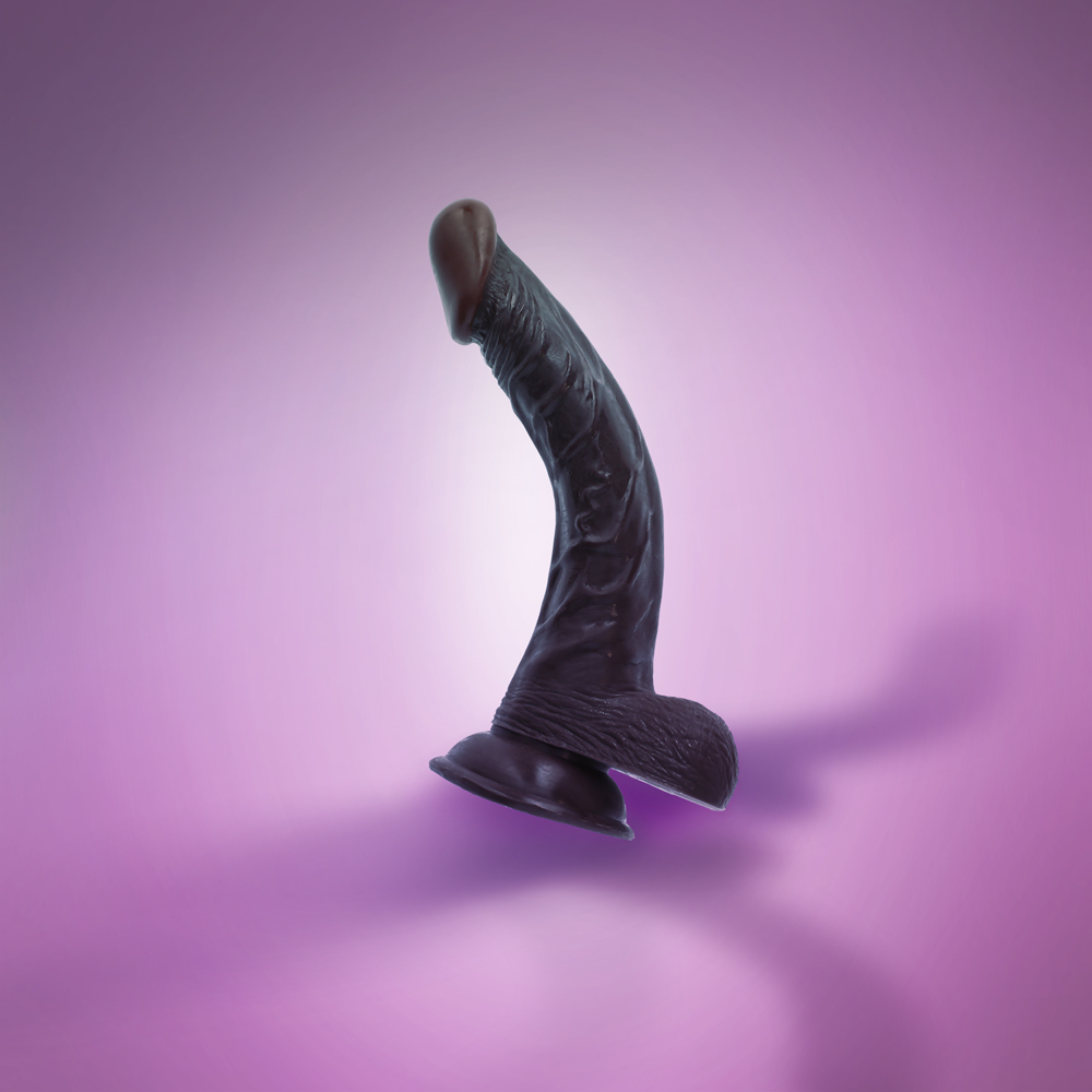 DONG W/ BALLS & SUCTION CUP - BROWN - 8"