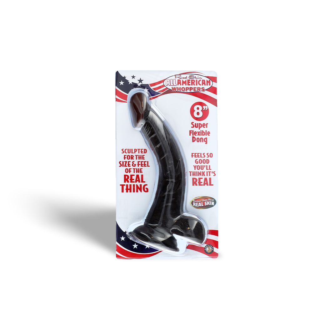 DONG W/ BALLS & SUCTION CUP - BROWN - 8"