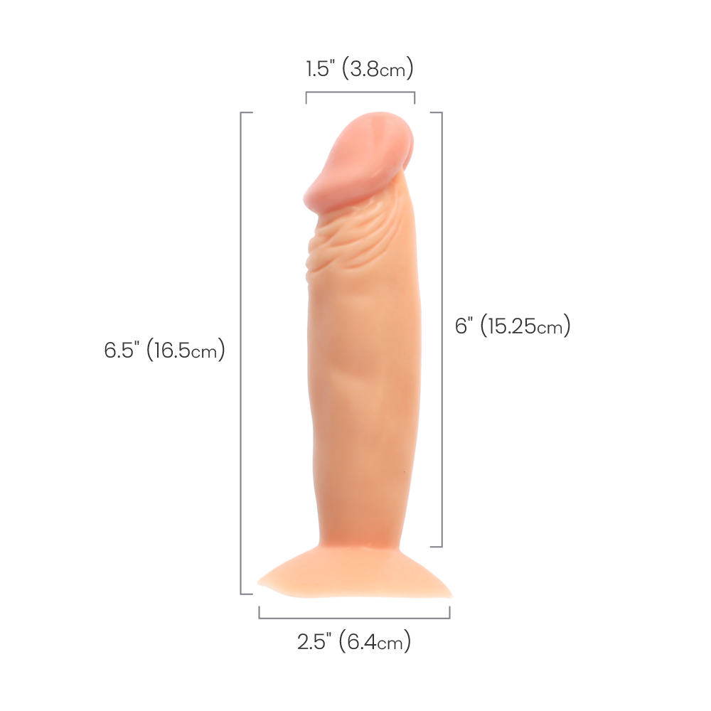 6" DONG W/ SUCTION CUP - FLESH