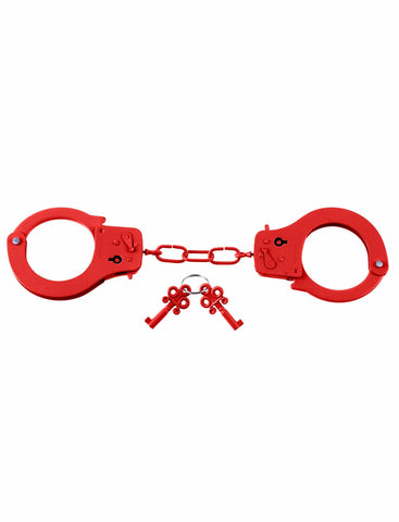 DESIGNER METAL HANDCUFFS - RED