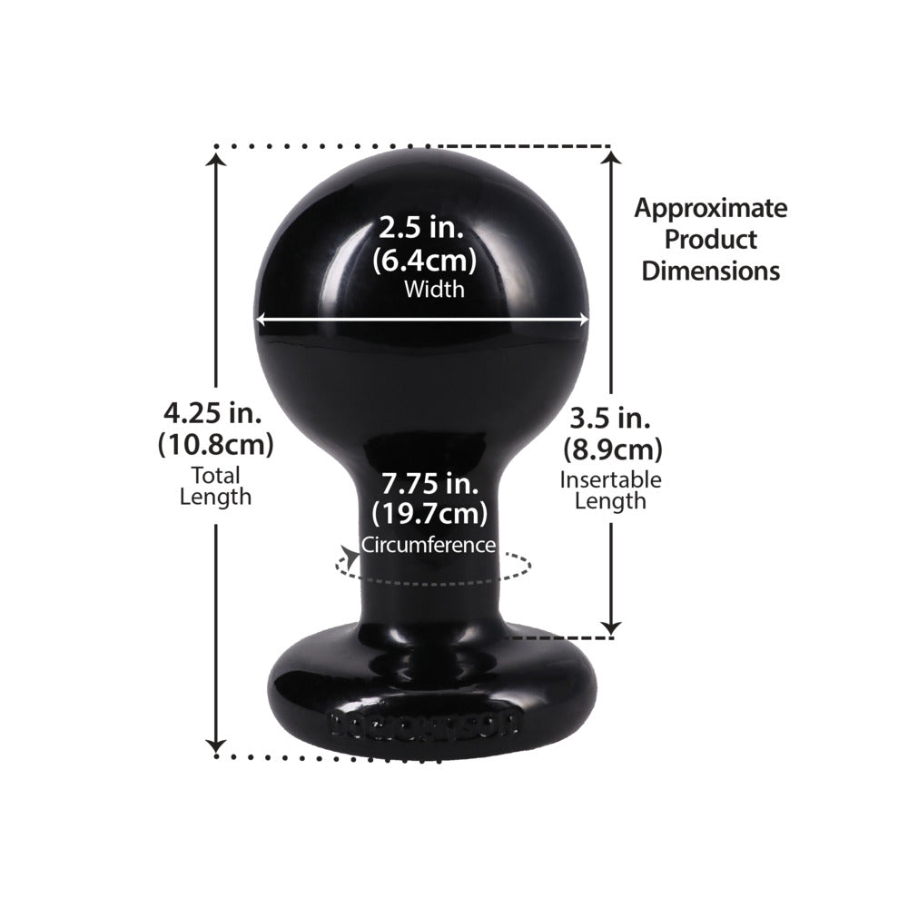 ROUND BUTT PLUG - BLACK - MEDIUM
