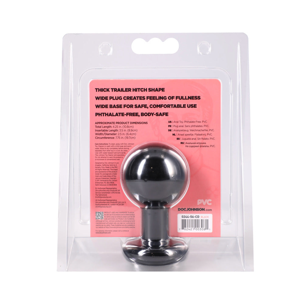 ROUND BUTT PLUG - BLACK - MEDIUM