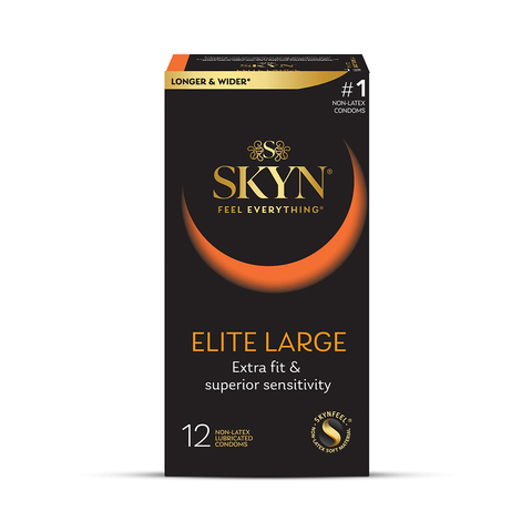 Skyn Elite Large Condoms 12pk packaging (front)