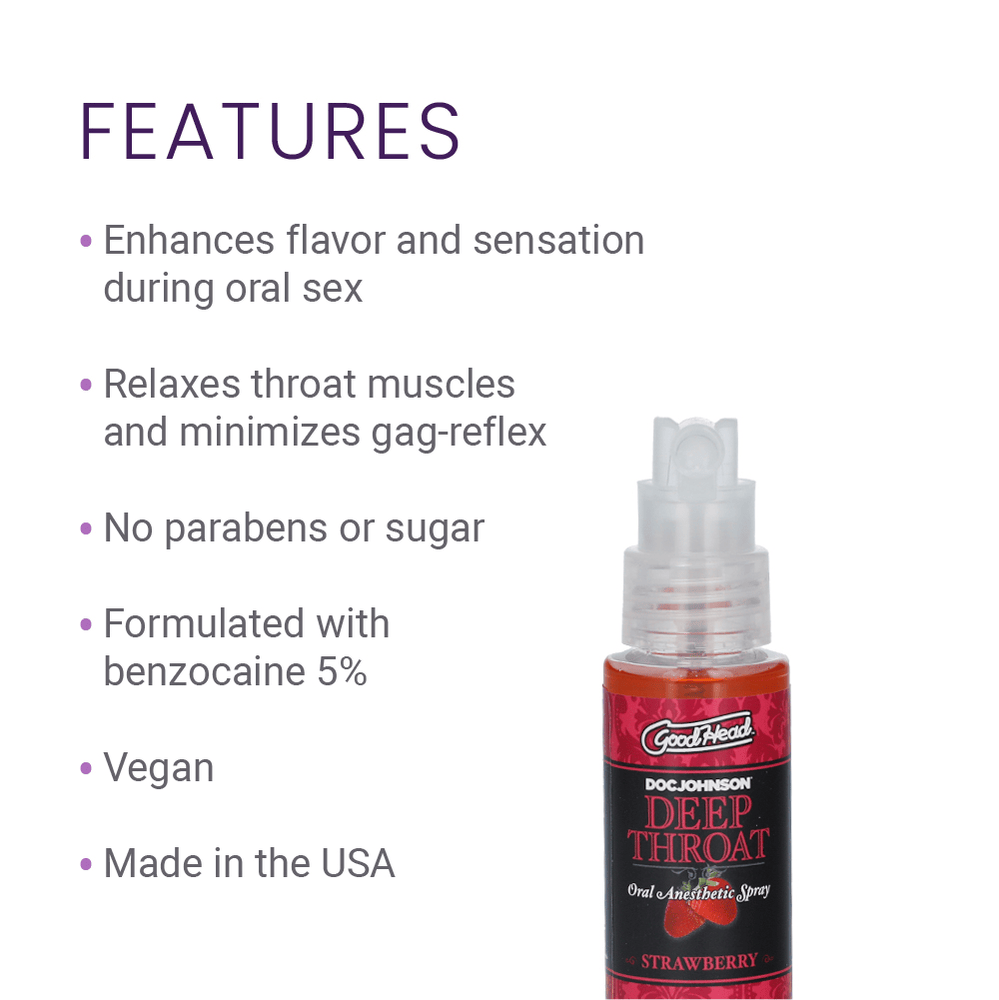 DEEP THROAT SPRAY 2OZ - STRAWBERRY