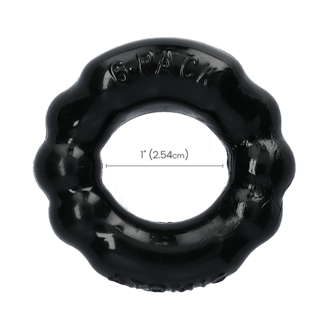 Oxballs 6 Pack Cock Ring - Black