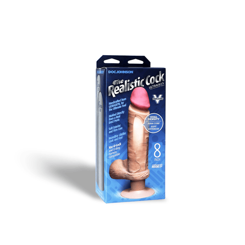 VIBRATING COCK - WHITE - 8"