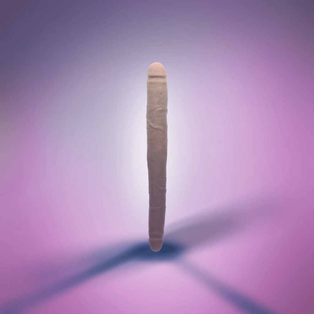 16" TAPERED DOUBLE DILDO - LIGHT