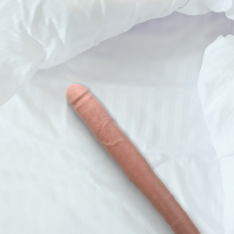 16" TAPERED DOUBLE DILDO - LIGHT