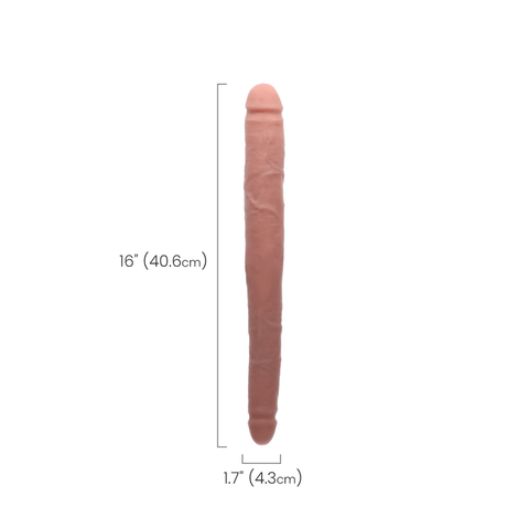 16" TAPERED DOUBLE DILDO - LIGHT