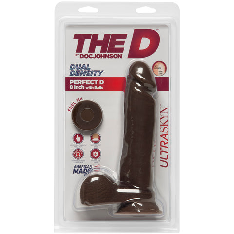 8\" COCK W/ BALLS - CHOCOLATE