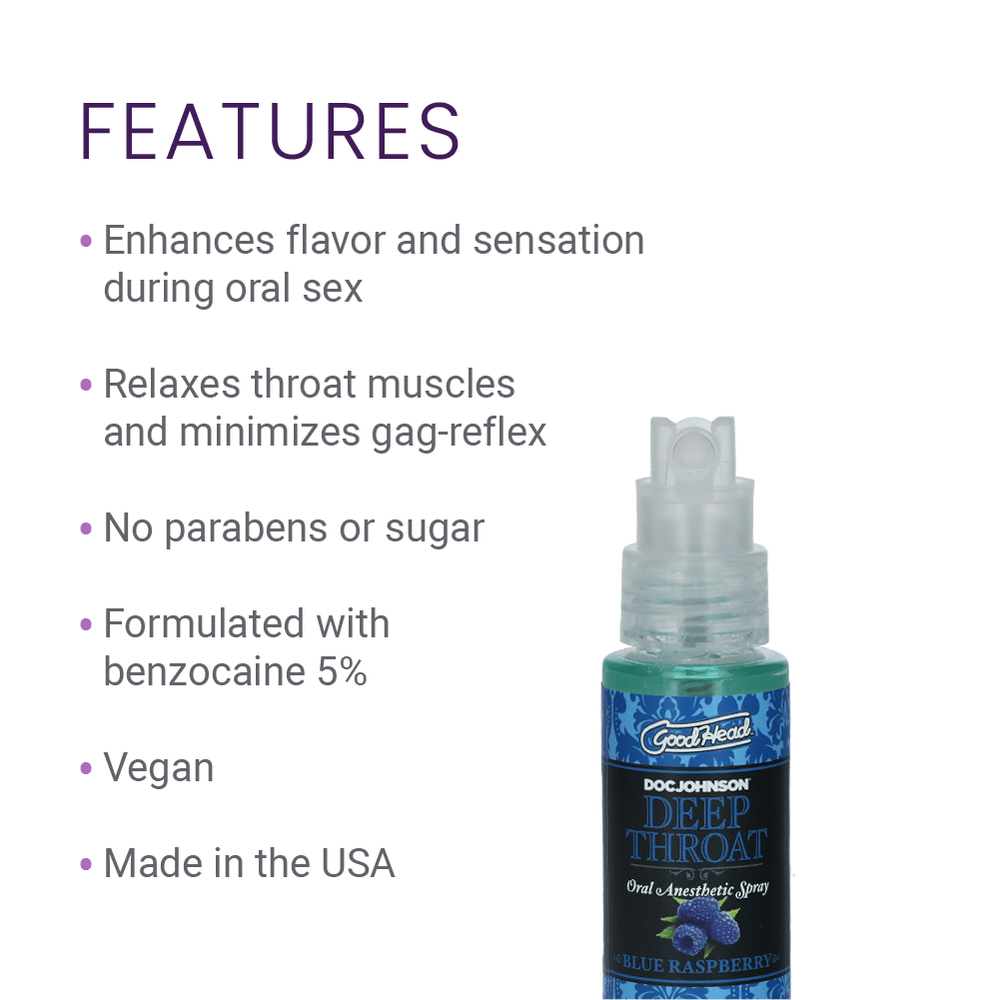 DEEP THROAT SPRAY 2OZ - BLUE RASPBERRY