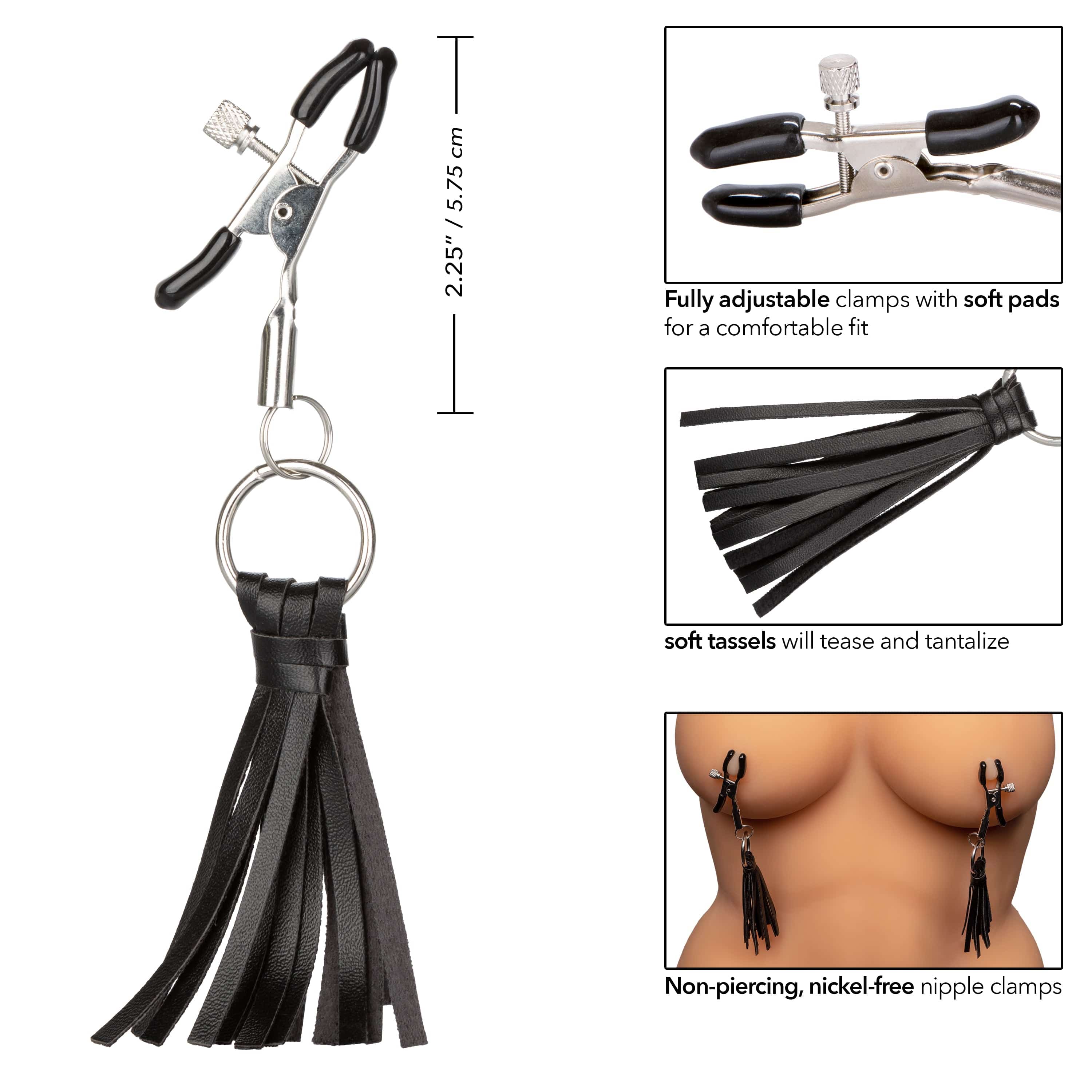 PLAYFUL TASSELS NIPPLE CLAMPS - BLACK