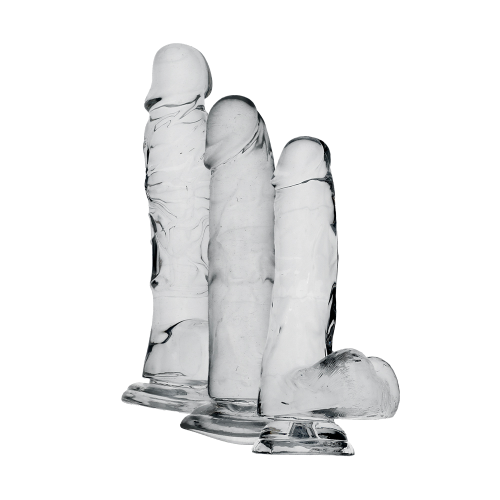 6" COCK W/ BALLS - CLEAR