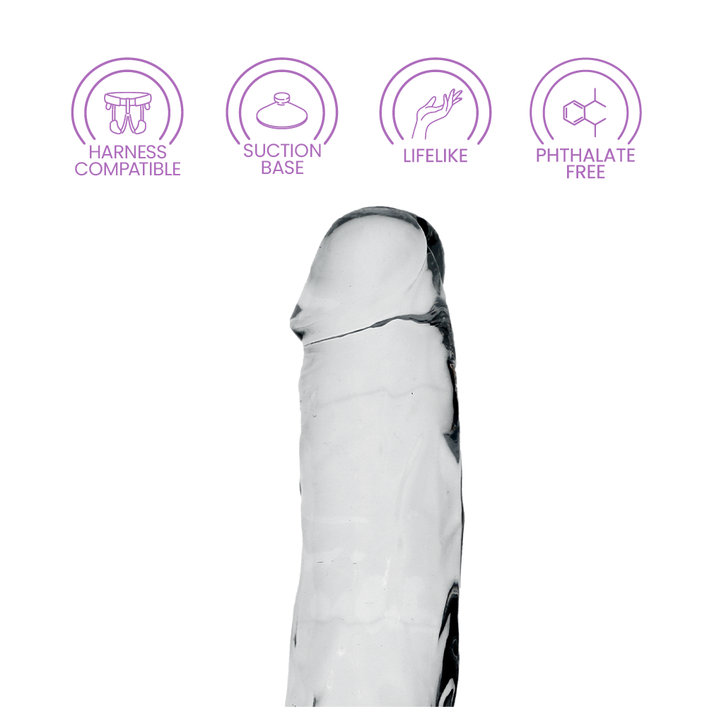 6" COCK W/ BALLS - CLEAR