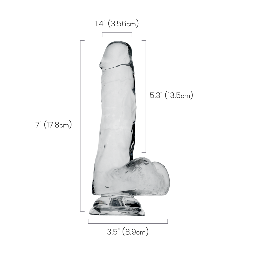 6" COCK W/ BALLS - CLEAR