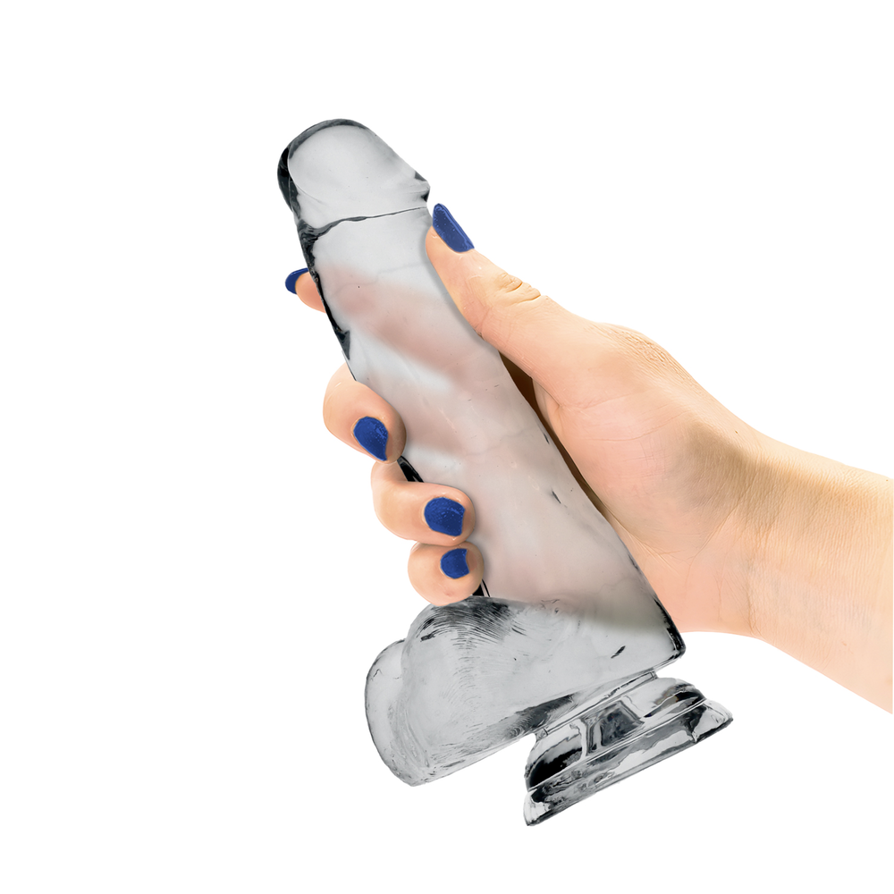 6" COCK W/ BALLS - CLEAR