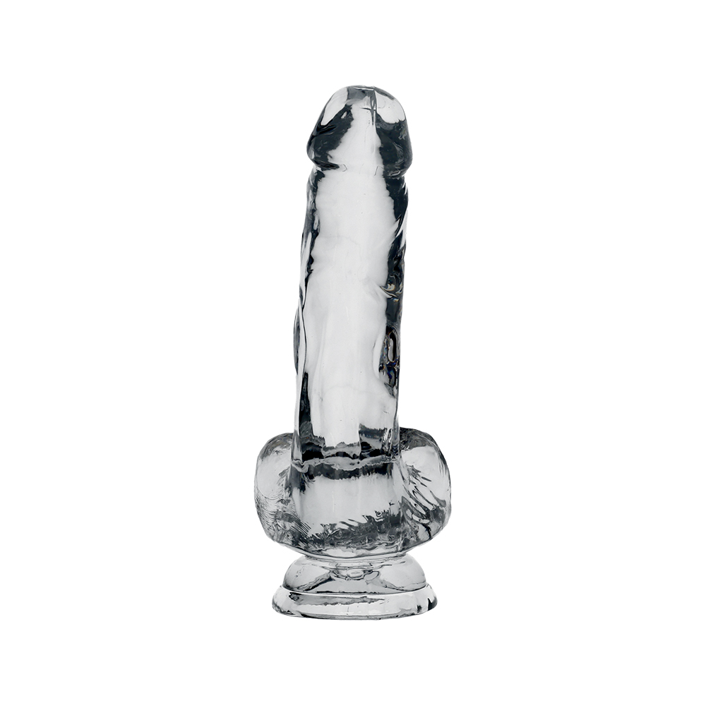 6" COCK W/ BALLS - CLEAR