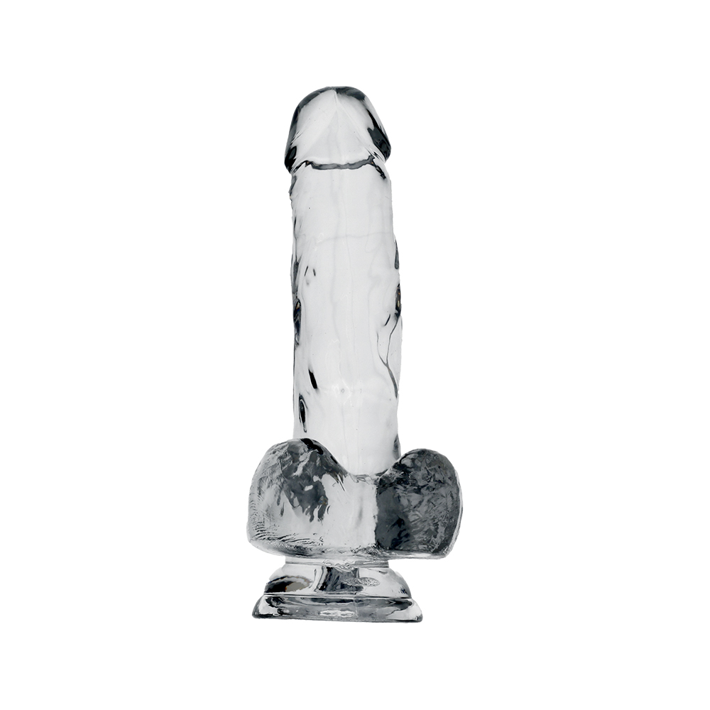 6" COCK W/ BALLS - CLEAR