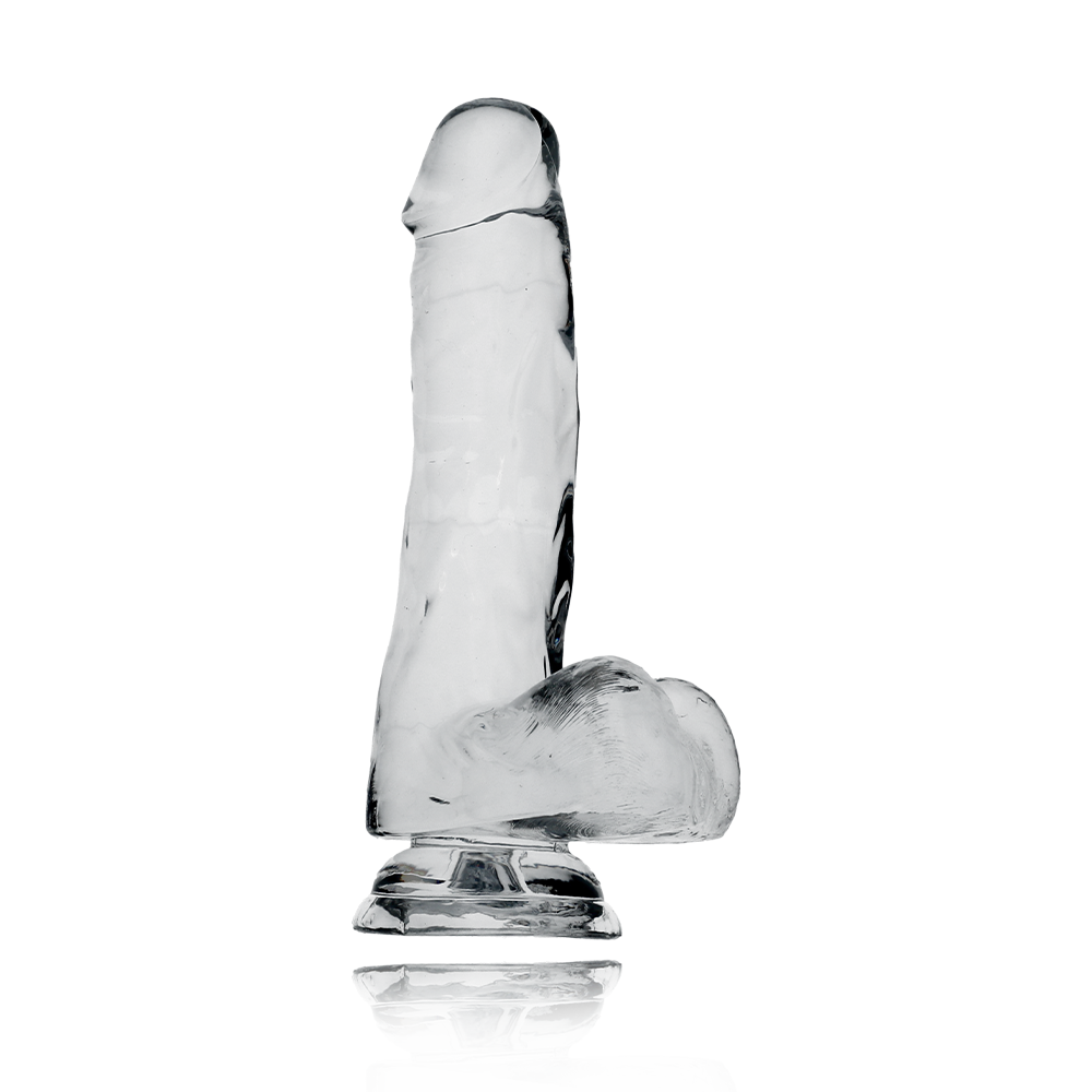 6" COCK W/ BALLS - CLEAR