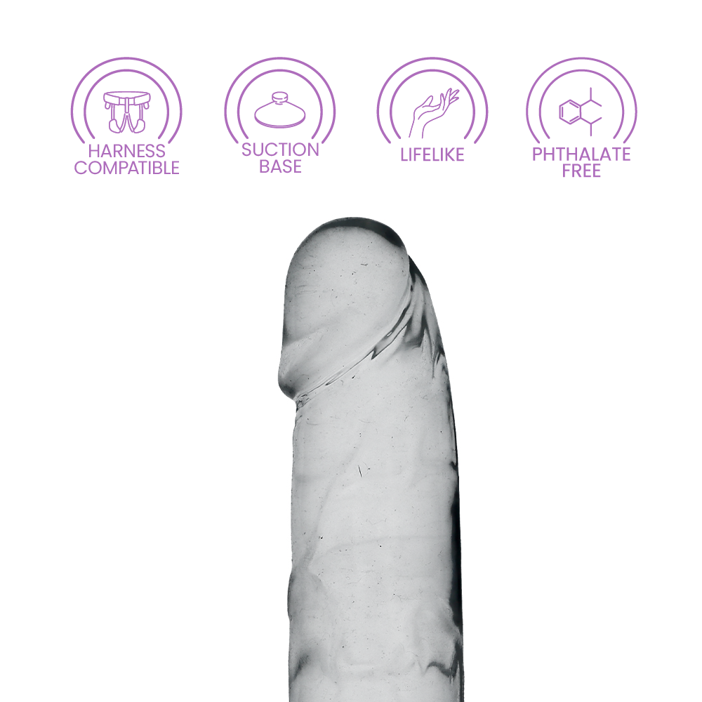 7" COCK W/ BALLS - CLEAR