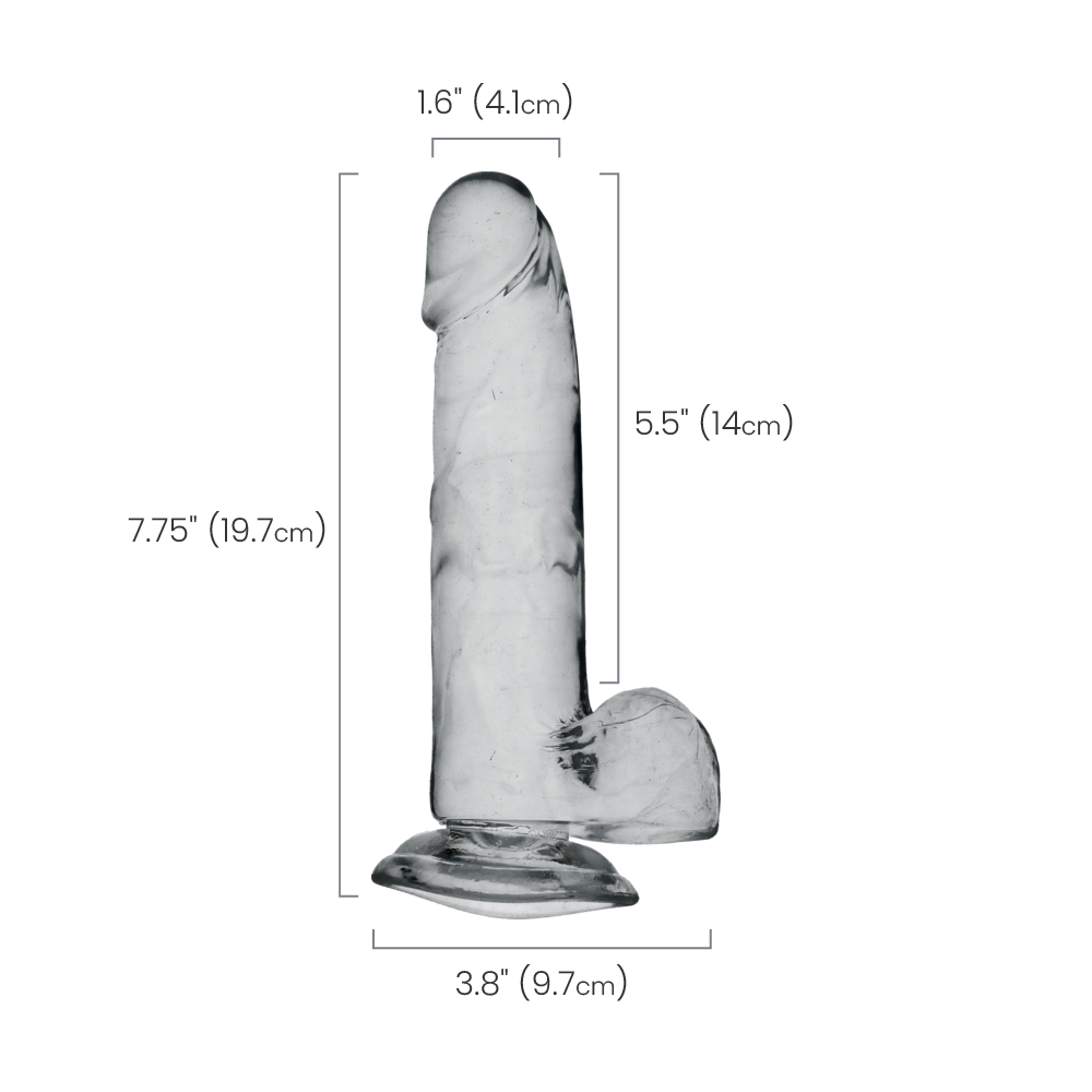 7" COCK W/ BALLS - CLEAR