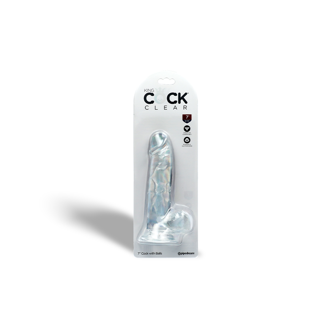 7" COCK W/ BALLS - CLEAR