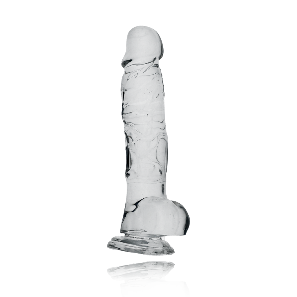 8" COCK W/ BALLS - CLEAR