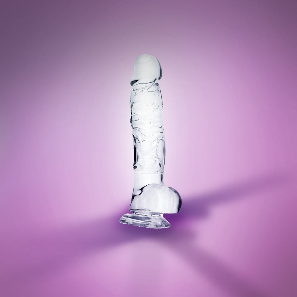 8" COCK W/ BALLS - CLEAR