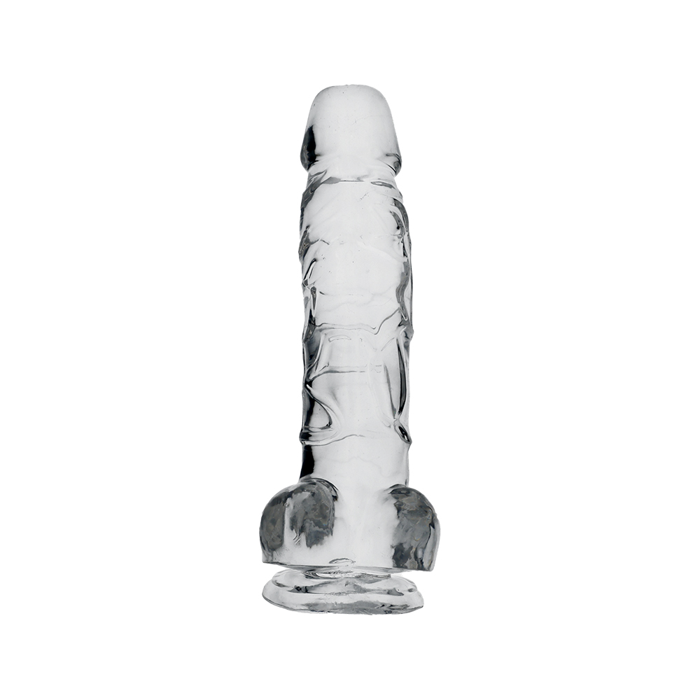 8" COCK W/ BALLS - CLEAR