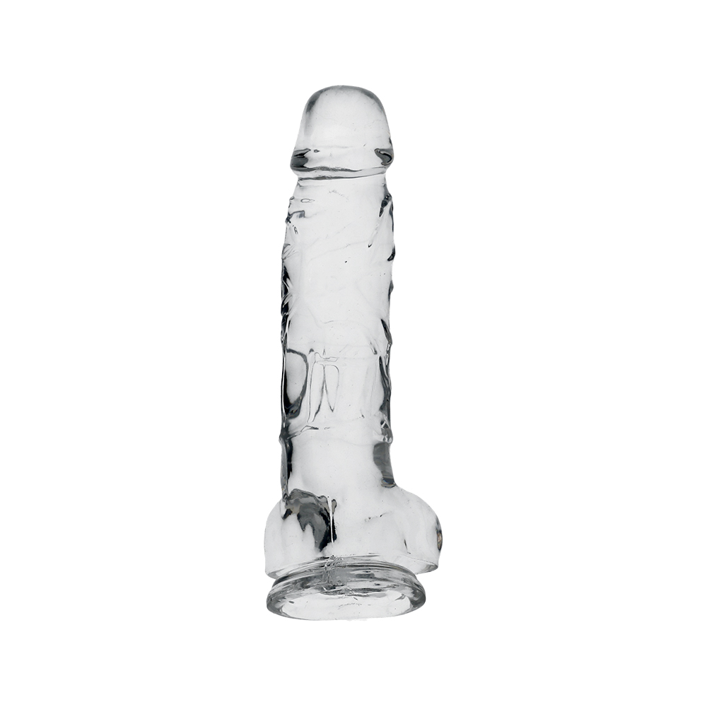 8" COCK W/ BALLS - CLEAR