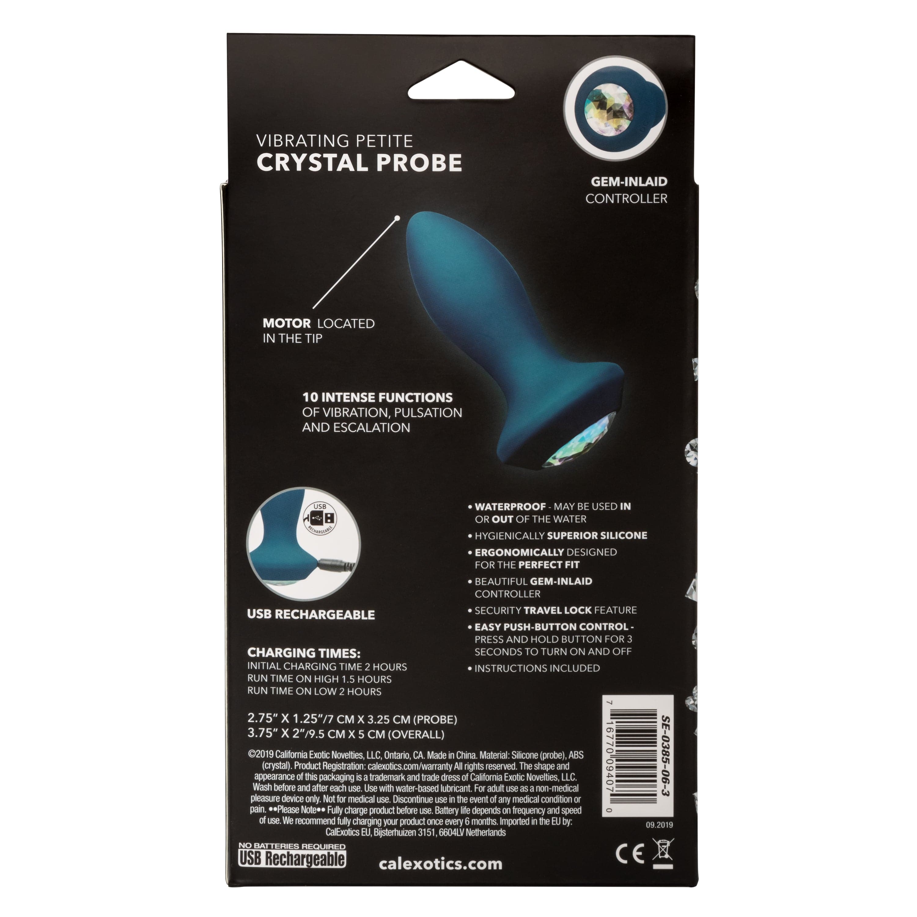 VIBRATING PETITE CRYSTAL PROBE - BLUE