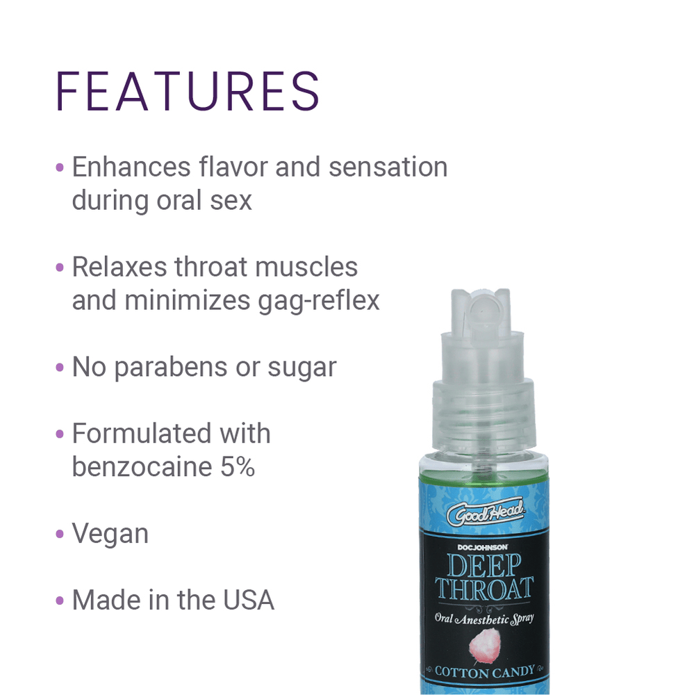DEEP THROAT SPRAY 2OZ - COTTON CANDY