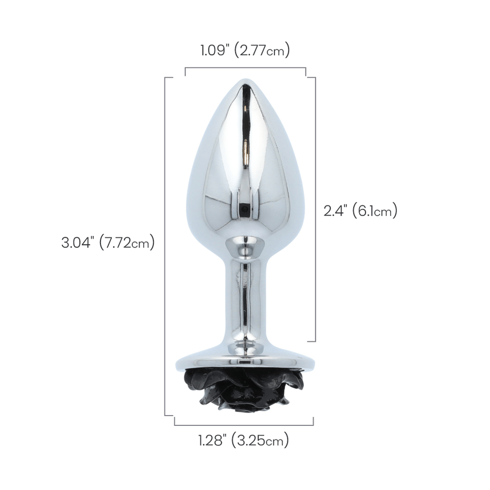 BLACK ROSE ANAL PLUG - SMALL