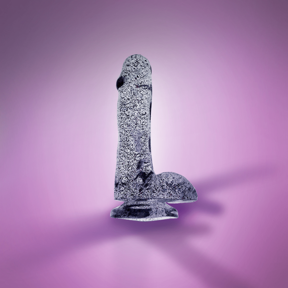 6" GLITTER COCK - SPARKLING CLEAR