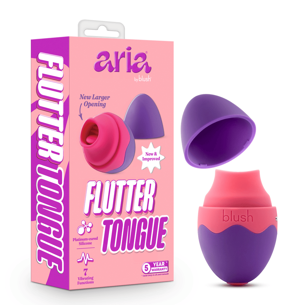 Blush Aria Flutter Tongue (purple) egg vibrator with box