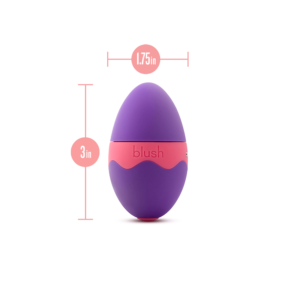 Blush Aria Flutter Tongue (purple) egg vibrator product dimensions