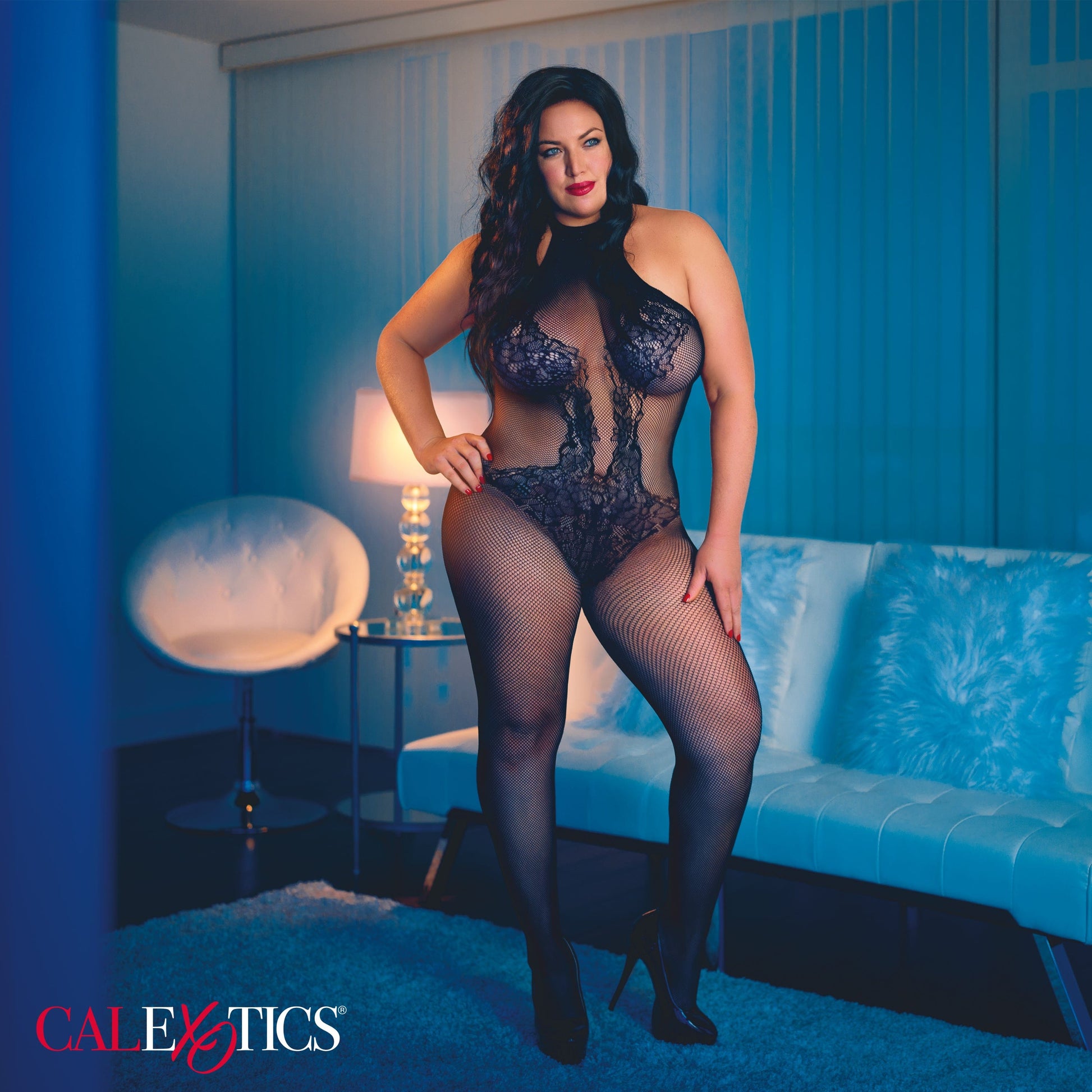 HALTER LACE BODY SUIT - PLUS SIZE