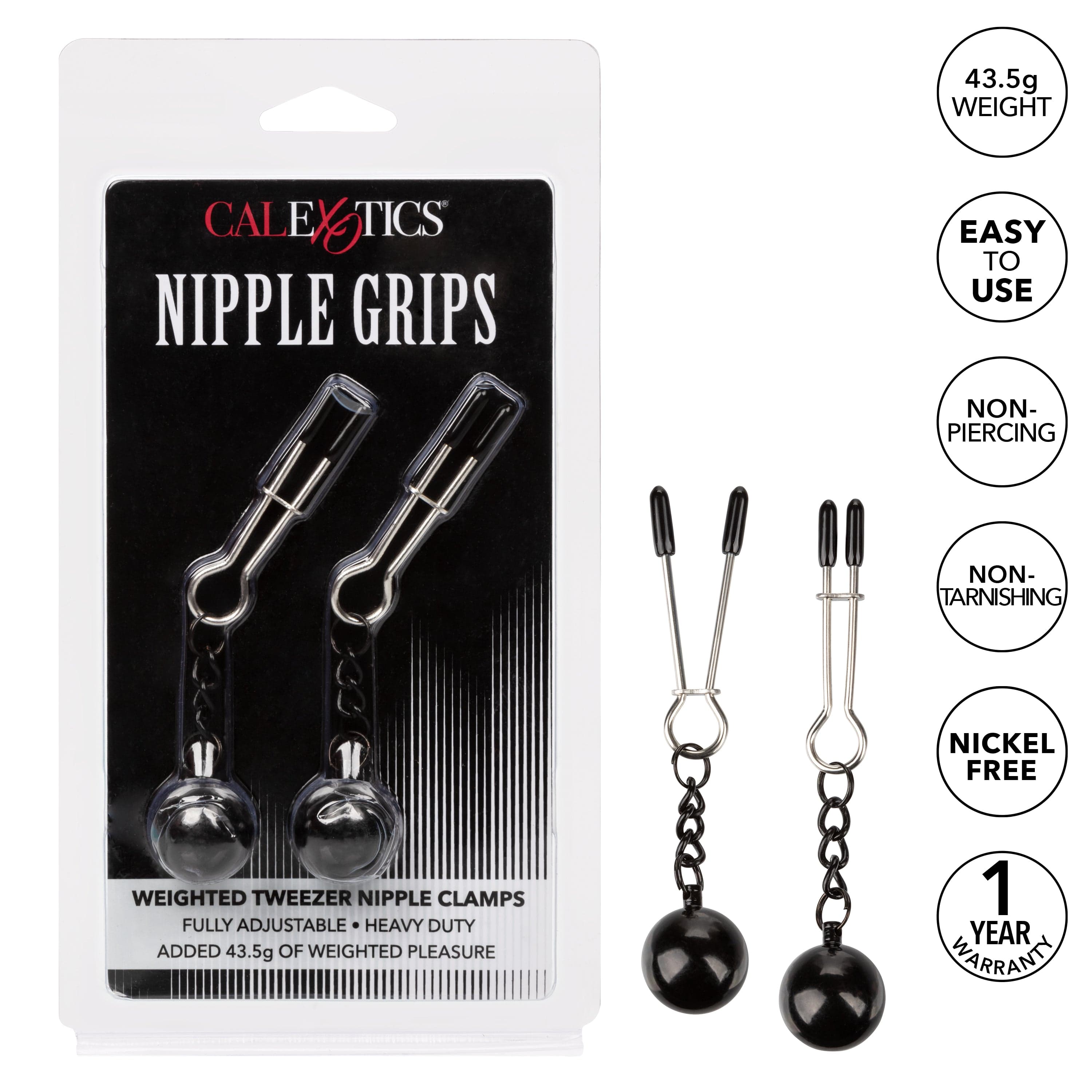 NIPPLE GRIPS WEIGHTED TWEEZER NIPPLE CLAMPS