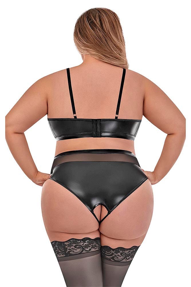 BRALETTE & HIGH WAISTED PANTY SET - BLACK - Q