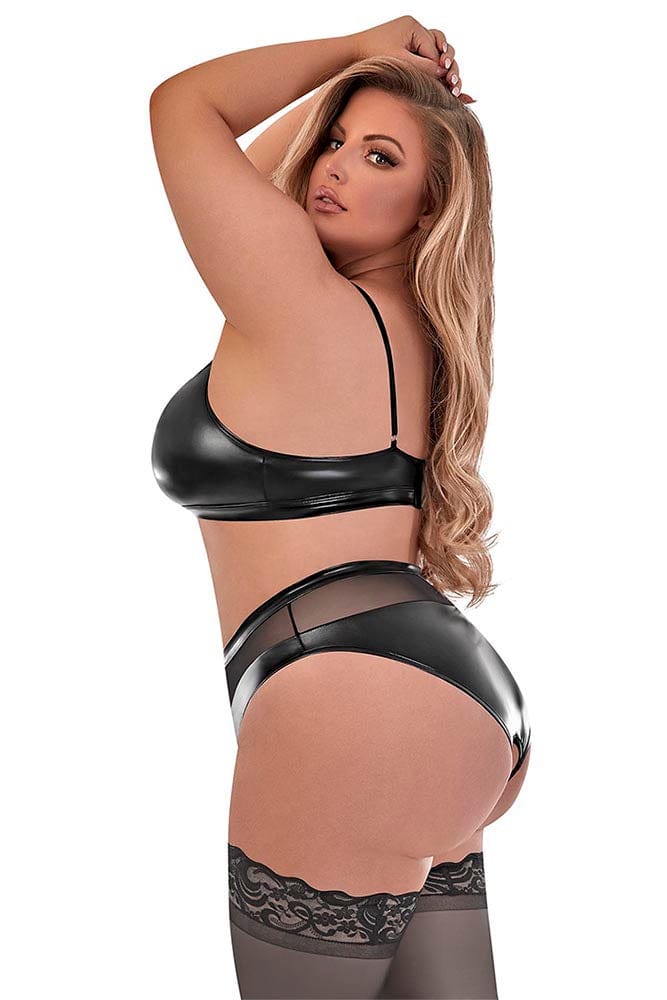 BRALETTE & HIGH WAISTED PANTY SET - BLACK - Q